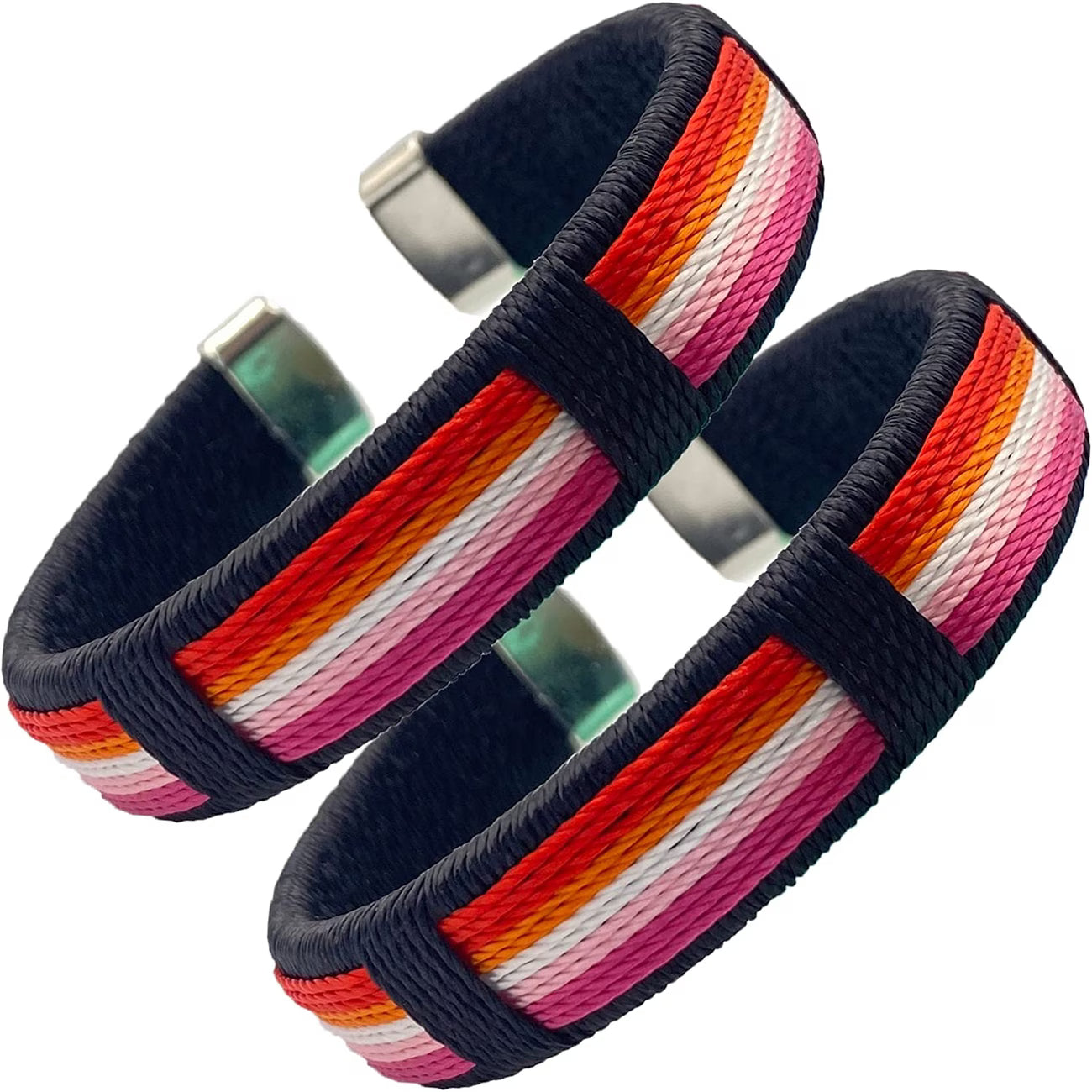 Lesbian Pride Woven Cuff Bracelet