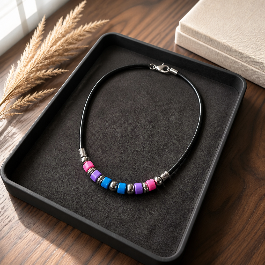 Bisexual Pride Beads Choker