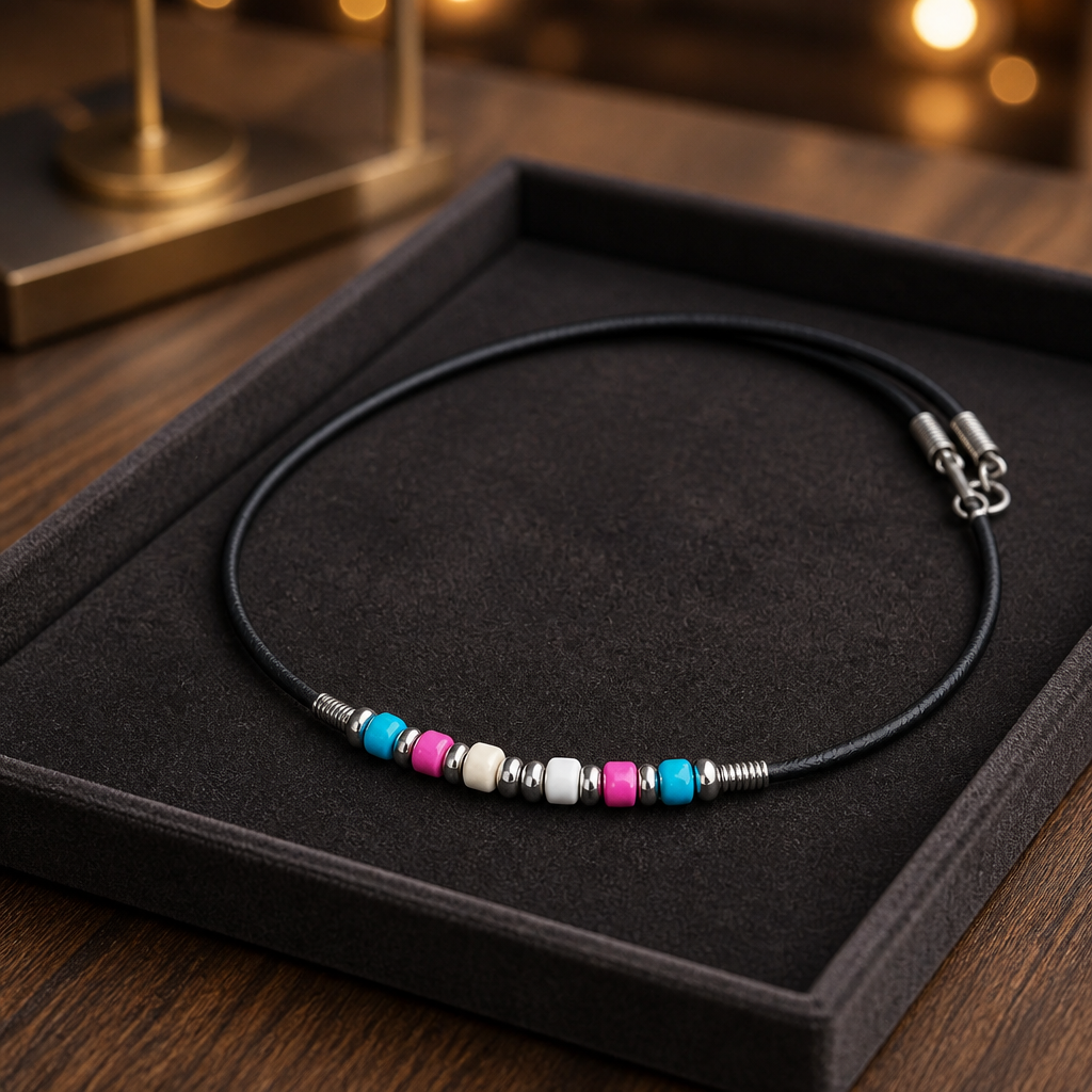 Trans Pride Beads Choker