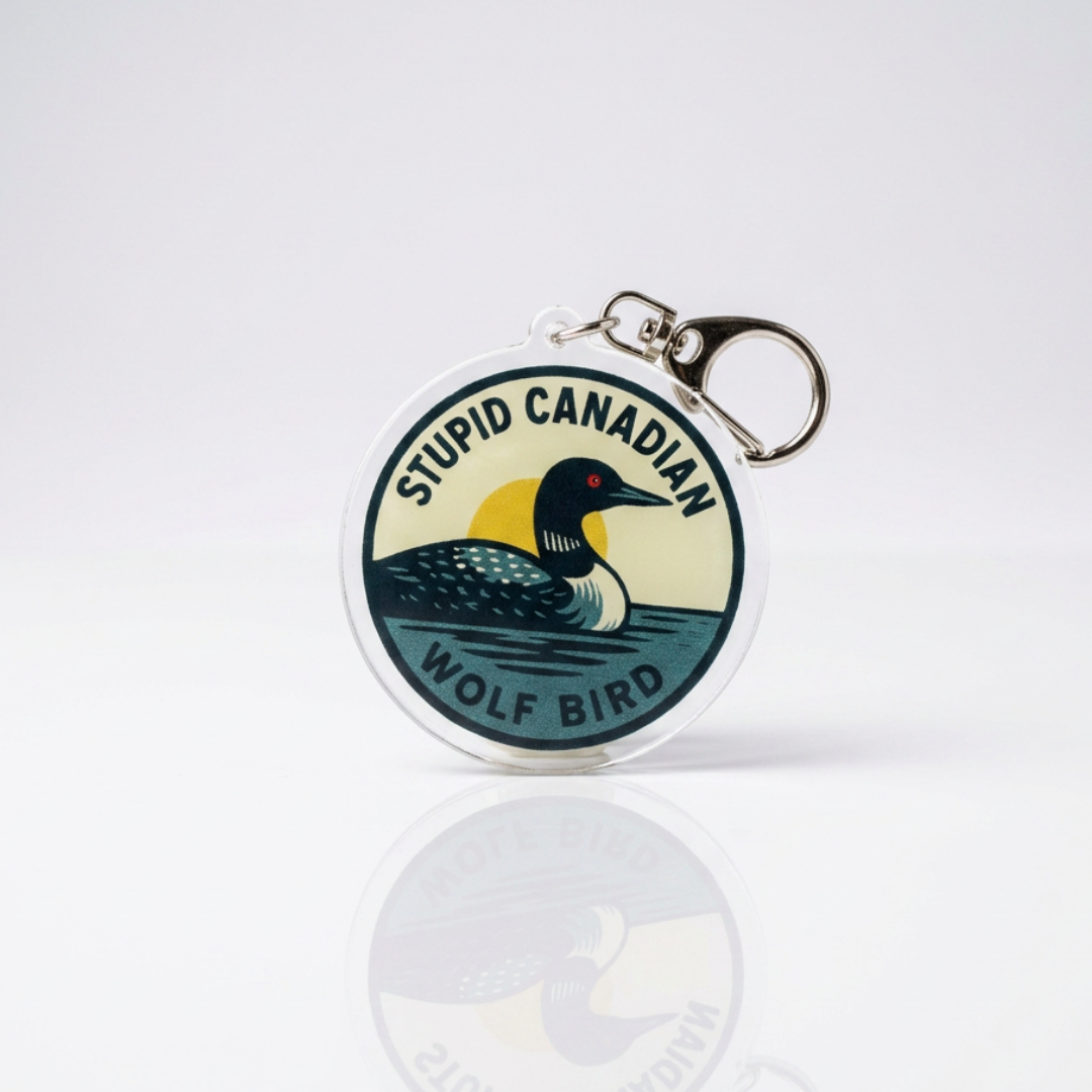 Heated Rivalry Stupid Canadian Wolf Bird Acrylic Keychain