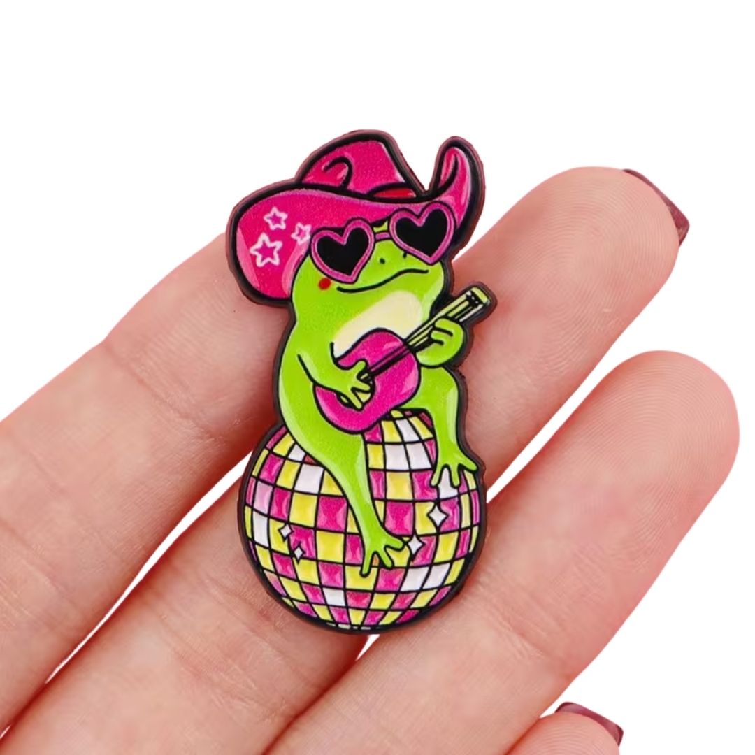 Disco Frog Enamel Pin