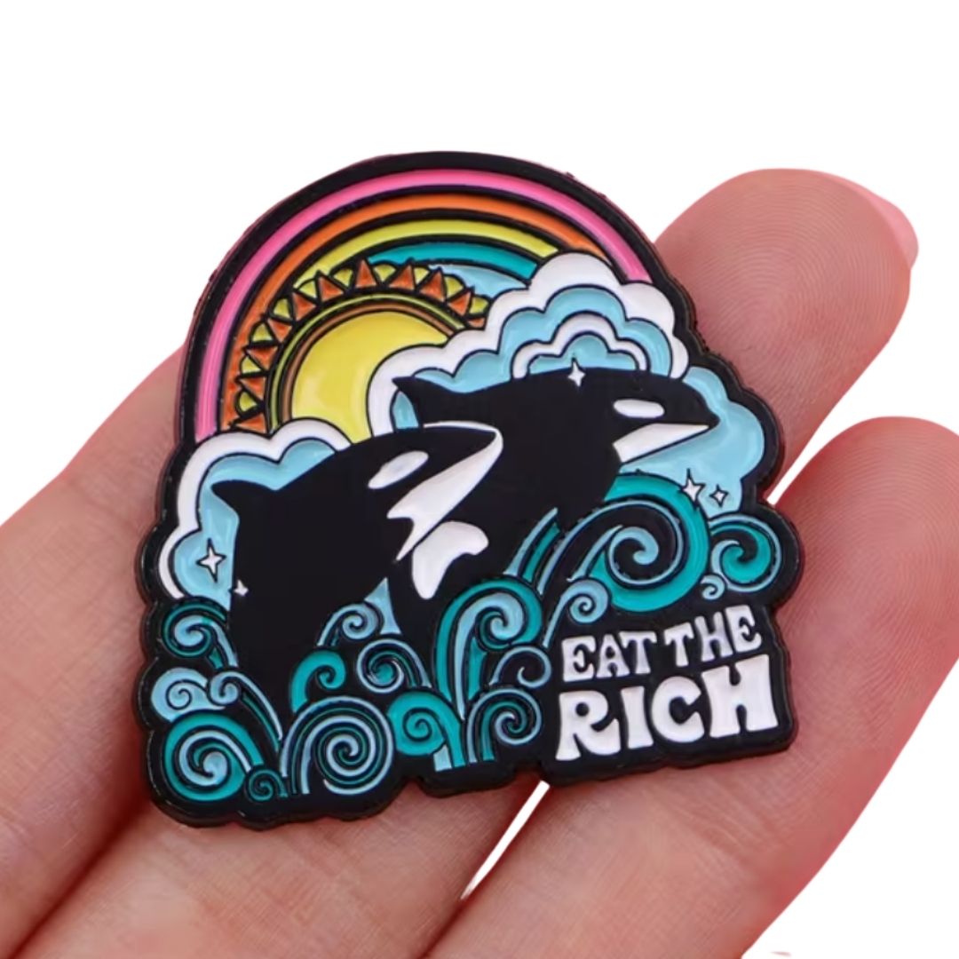 Eat the Rich Orca Enamel Pin