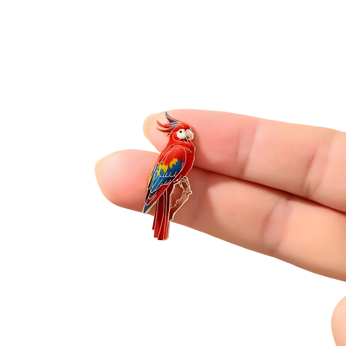 Red Parrot Enamel Pin