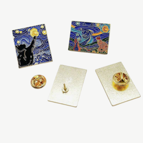 Van Gogh & Cat Selfie Enamel Pin
