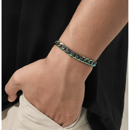 Chunky Rainbow Cuban Chain Bracelet