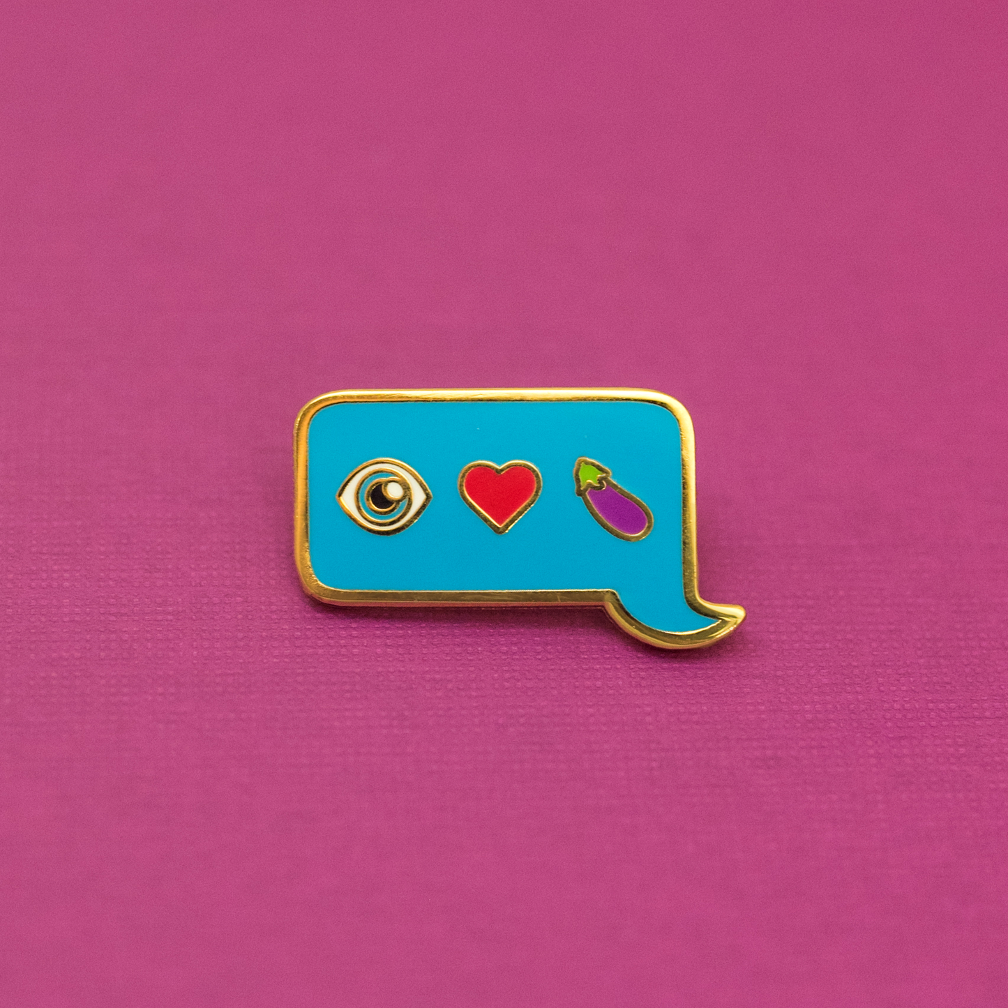 Eye Heart Eggplant Enamel Pin