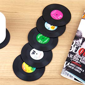 Retro Vinyl Record Coasters