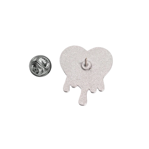All Black Everything Dripping Heart Enamel Pin