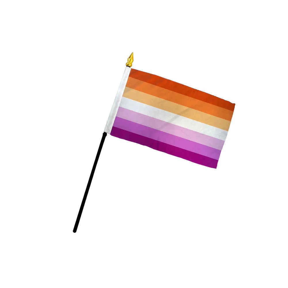 Sunset 7 Stripe Lesbian Pride desktop flag with orange pink and white stripes