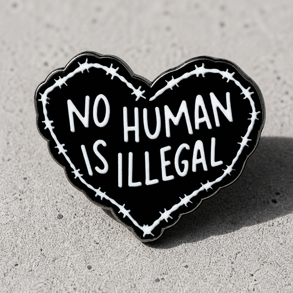 No Human Is Illegal Enamel Pin