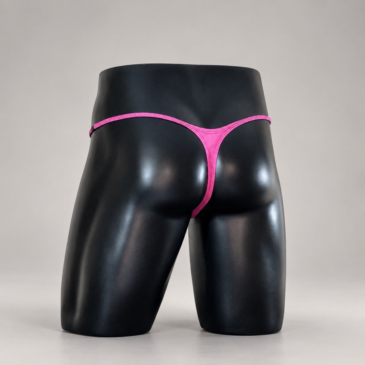 Back view of Warp Speed Muscle Thong with vivid hot pink thong back by PapiMalo Gear