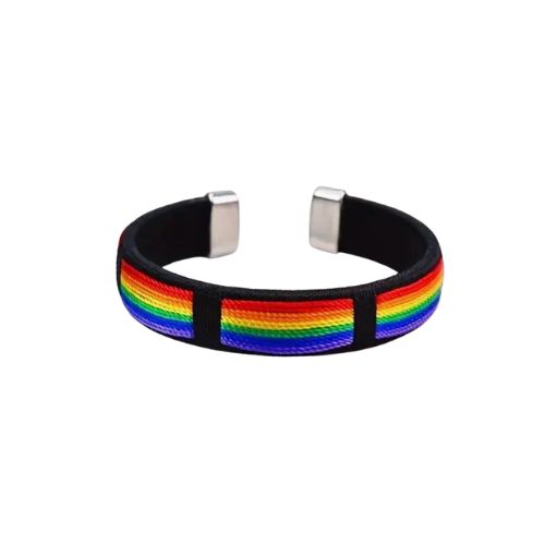 Rainbow Pride Woven Cuff Bracelet