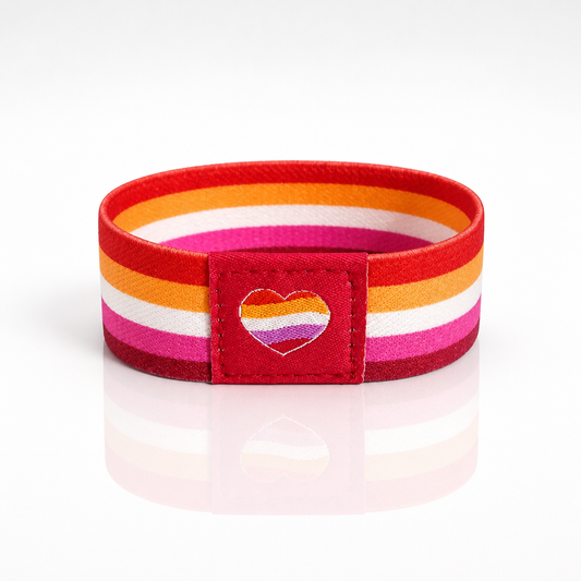 Lesbian Pride Heart Elastic Wristband
