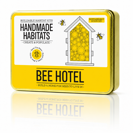 DIY Bee Hotel habitat kit with sustainably sourced materials for creating a nesting home for solitary bees.