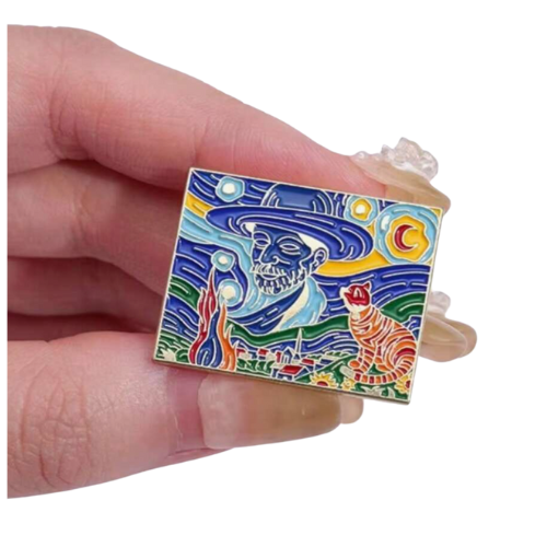 Van Gogh & Cat Selfie Enamel Pin