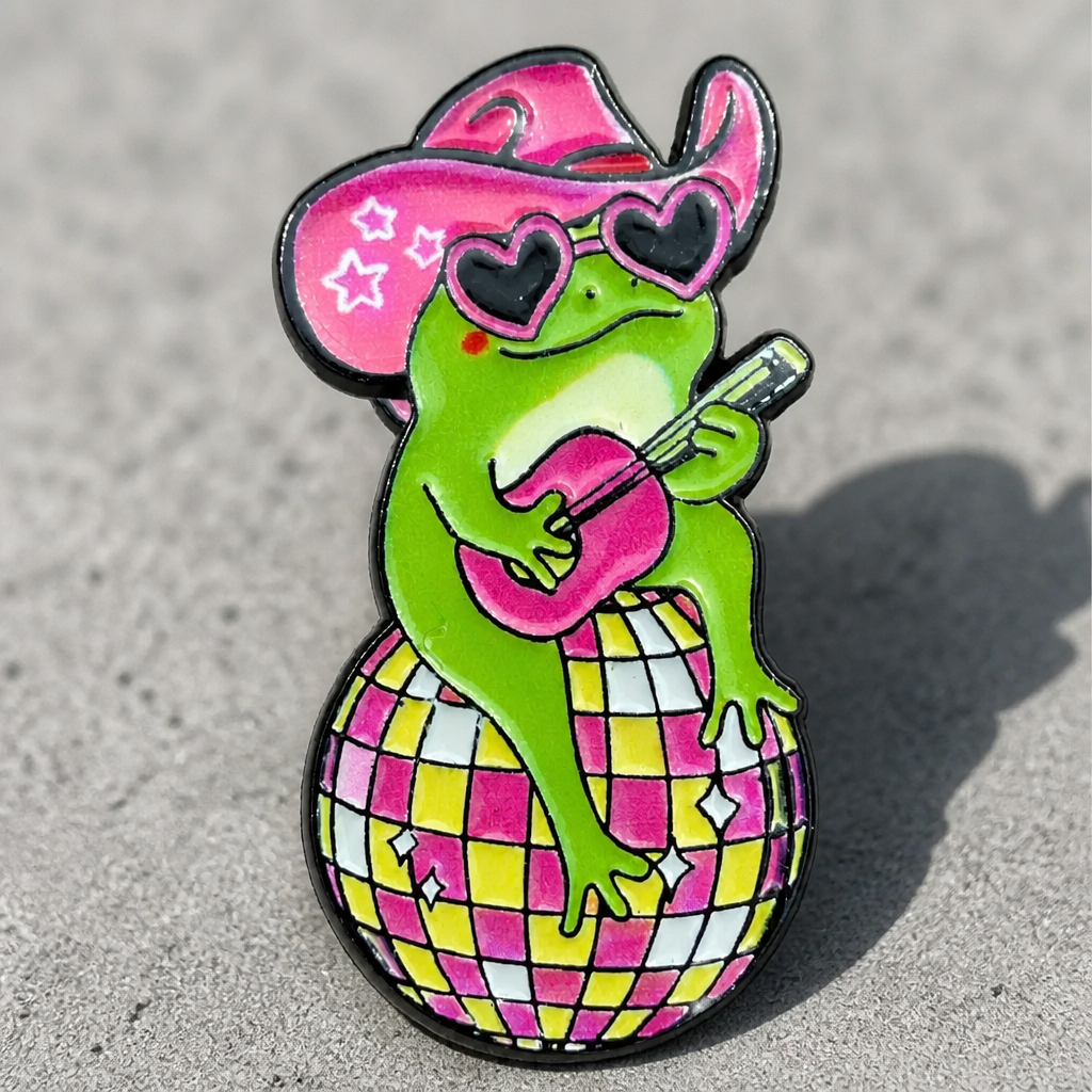 Disco Frog Enamel Pin