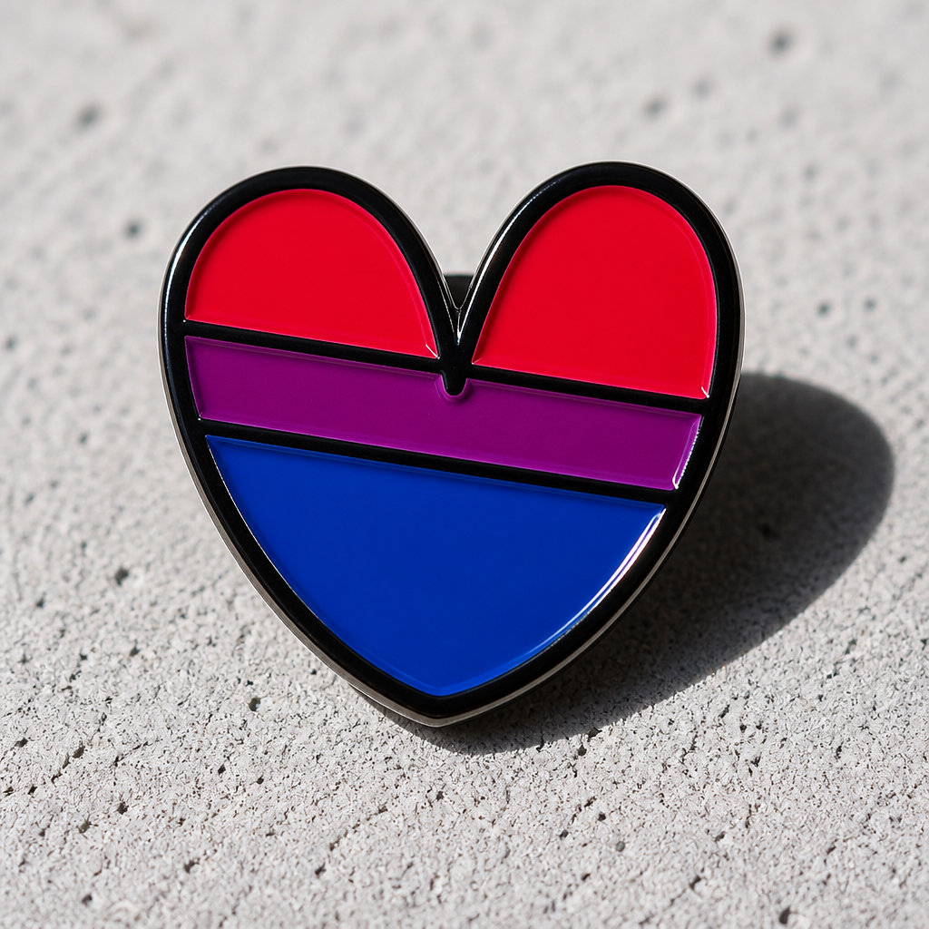 Bisexual Pride Heart Enamel Pin