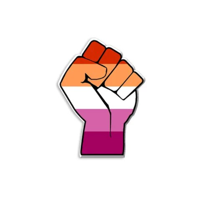 Lesbian Pride Power Fist Enamel Pin
