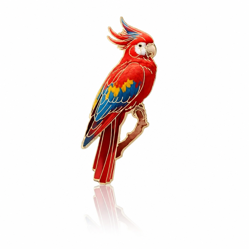 Red Parrot Enamel Pin