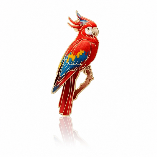 Red Parrot Enamel Pin