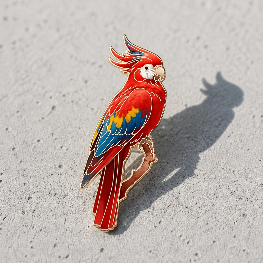 Red Parrot Enamel Pin