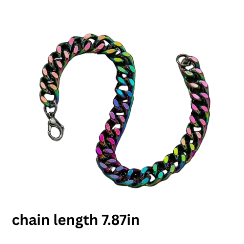 Chunky Rainbow Cuban Chain Bracelet