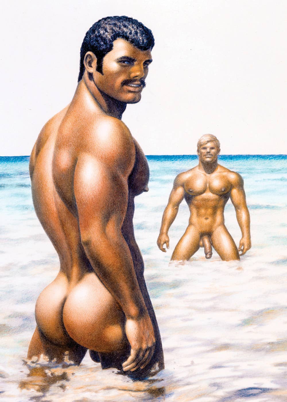 One of the Official Tom of Finland postcard collection featuring eight museum-quality reproductions of the artist's iconic LGBTQ+ illustrations.