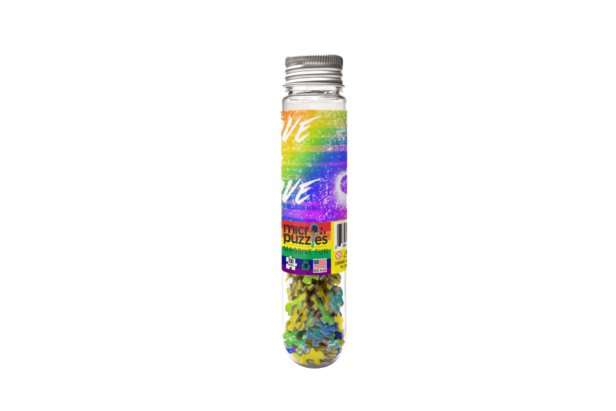 Double-sided Pride Micro Puzzle featuring a colorful "Love Is Love" rainbow design on one side and the Progress Pride Flag on the reverse.