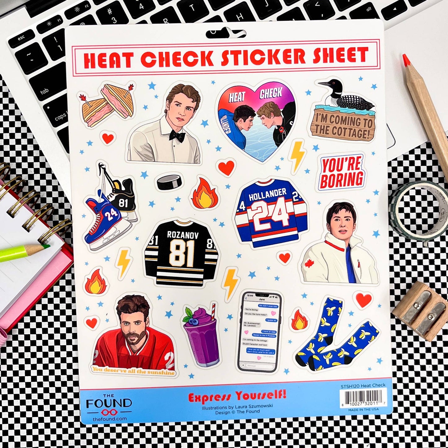 Heated Rivalry “Heat Check” Sticker Sheet