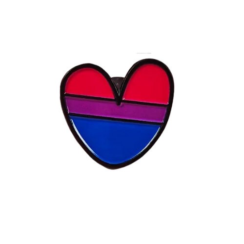 Bisexual Pride Heart Enamel Pin