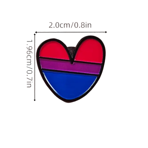Bisexual Pride Heart Enamel Pin