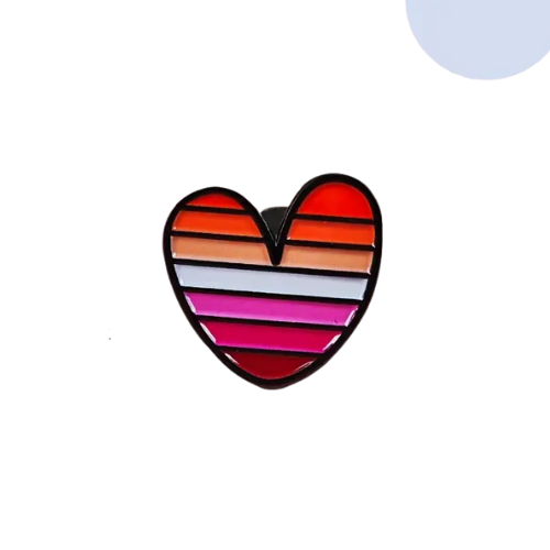Lesbian Pride Heart Enamel Pin