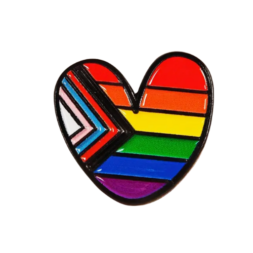 Progress Pride Heart Enamel Pin