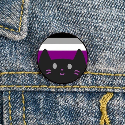 Ace Pride Kitty Enamel Pin