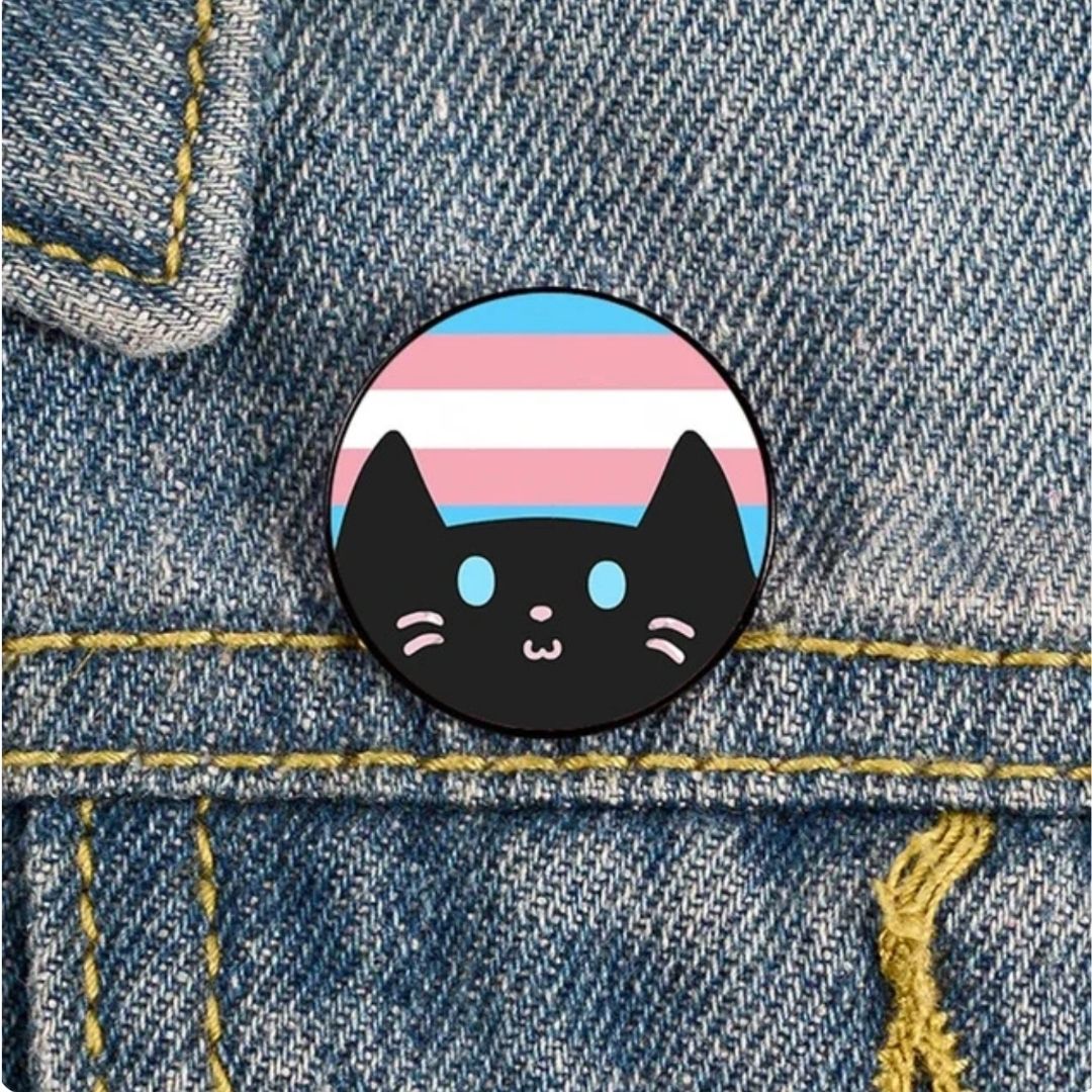 Transgender Pride Kitty Enamel Pin