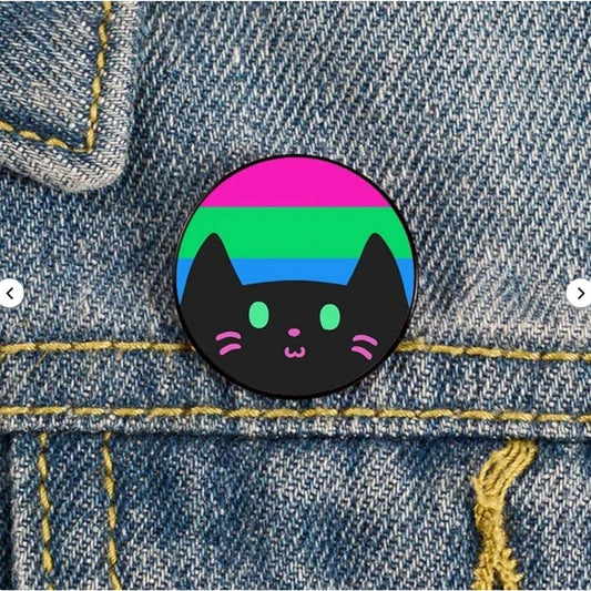 Polysexual Pride Kitty Enamel Pin