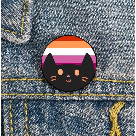 Lesbian Pride Kitty Enamel Pin