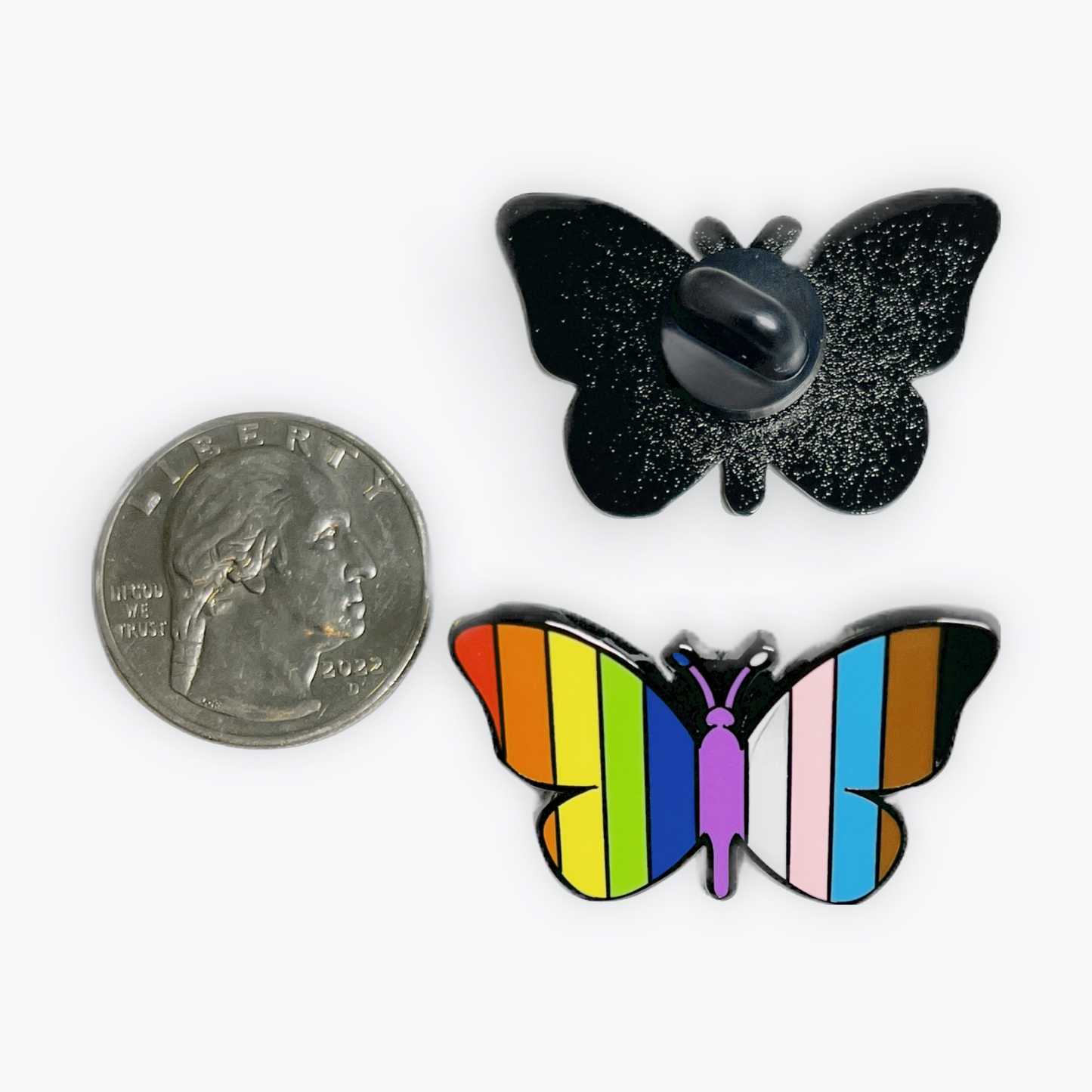 Progress Pride Butterfly Enamel Pin