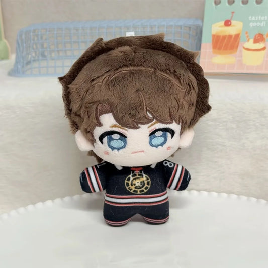 Heated Rivalry Rozanov chibi-style plush keychain wearing black hockey uniform
