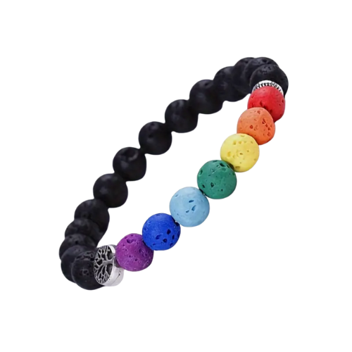 Rainbow Lava Rock Bracelet