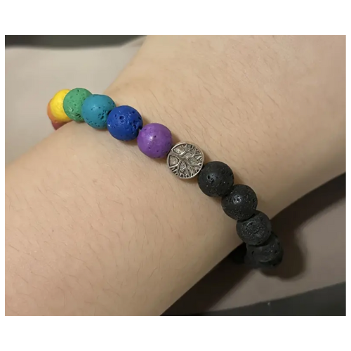 Rainbow Lava Rock Bracelet