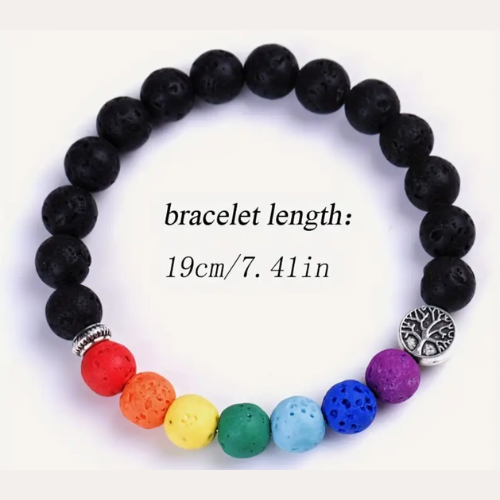 Rainbow Lava Rock Bracelet