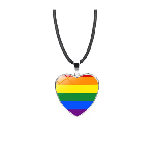 Pride Heart Pendant Necklace – Rainbow