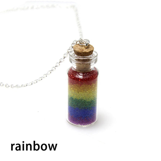 Rainbow Pride Bottle Necklace