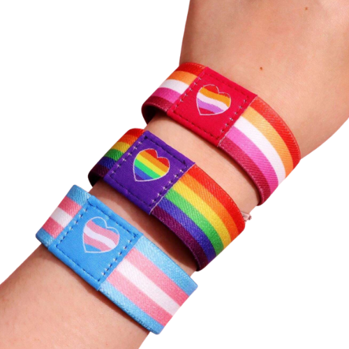 Lesbian Pride Heart Elastic Wristband