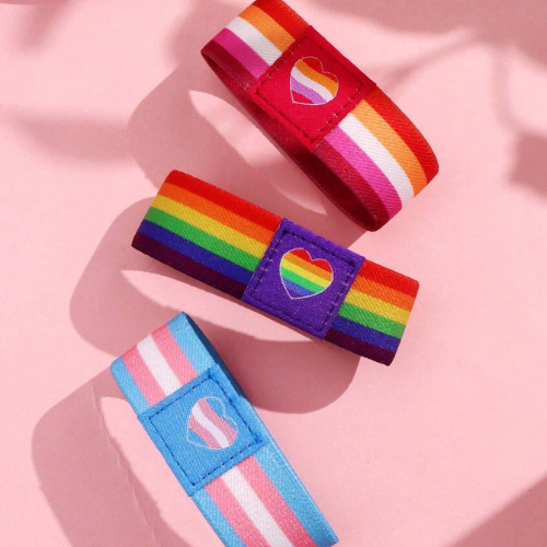 Lesbian Pride Heart Elastic Wristband